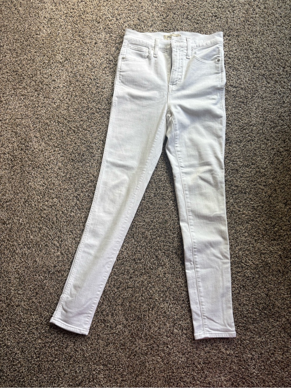 Madewell White High-Rise Skinny Jeans
